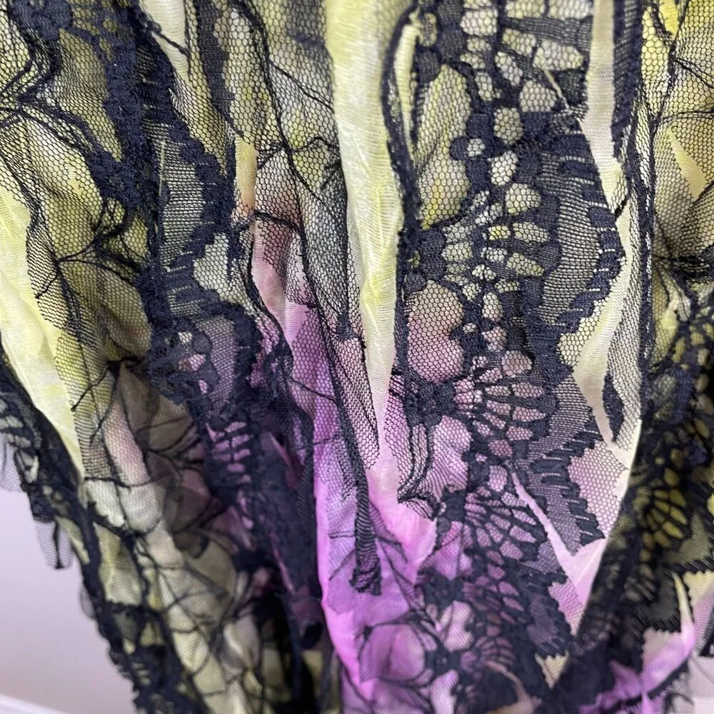 Lindi NY Whimsigoth Fairy‎ Grunge Midi Dress Size M Reversible Fringe Lace Flowy - Picture 10 of 14